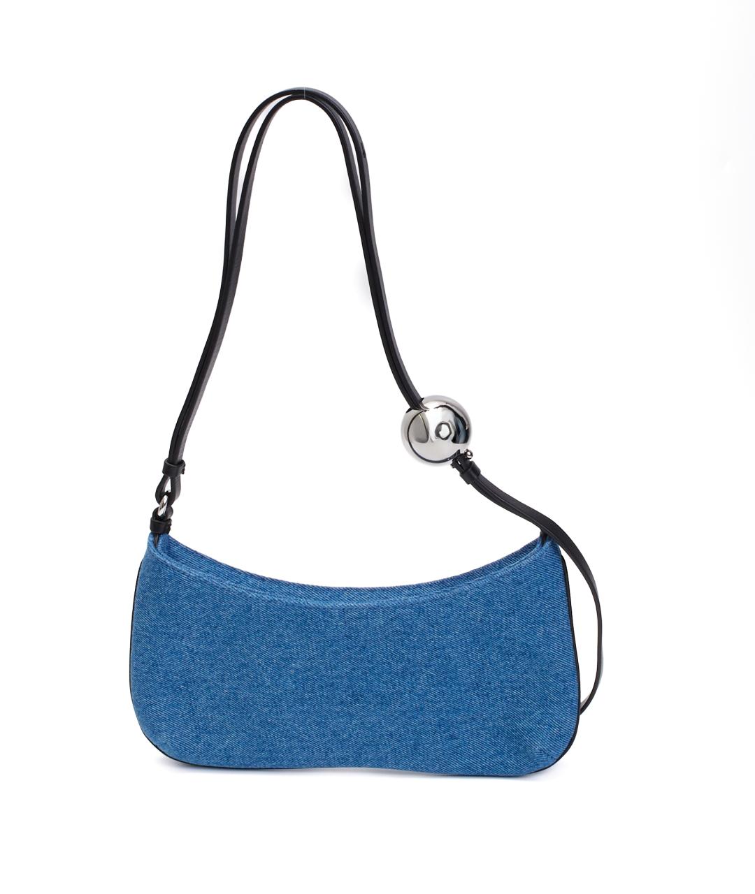 JACQUEMUS Голубая деним сумка через плечо, фото 4