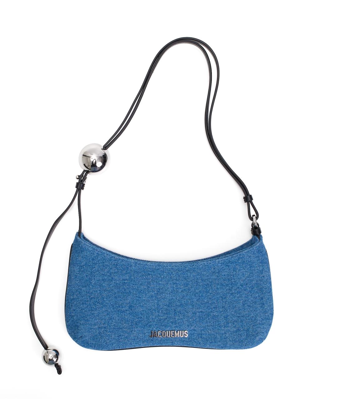 JACQUEMUS Голубая деним сумка через плечо, фото 1