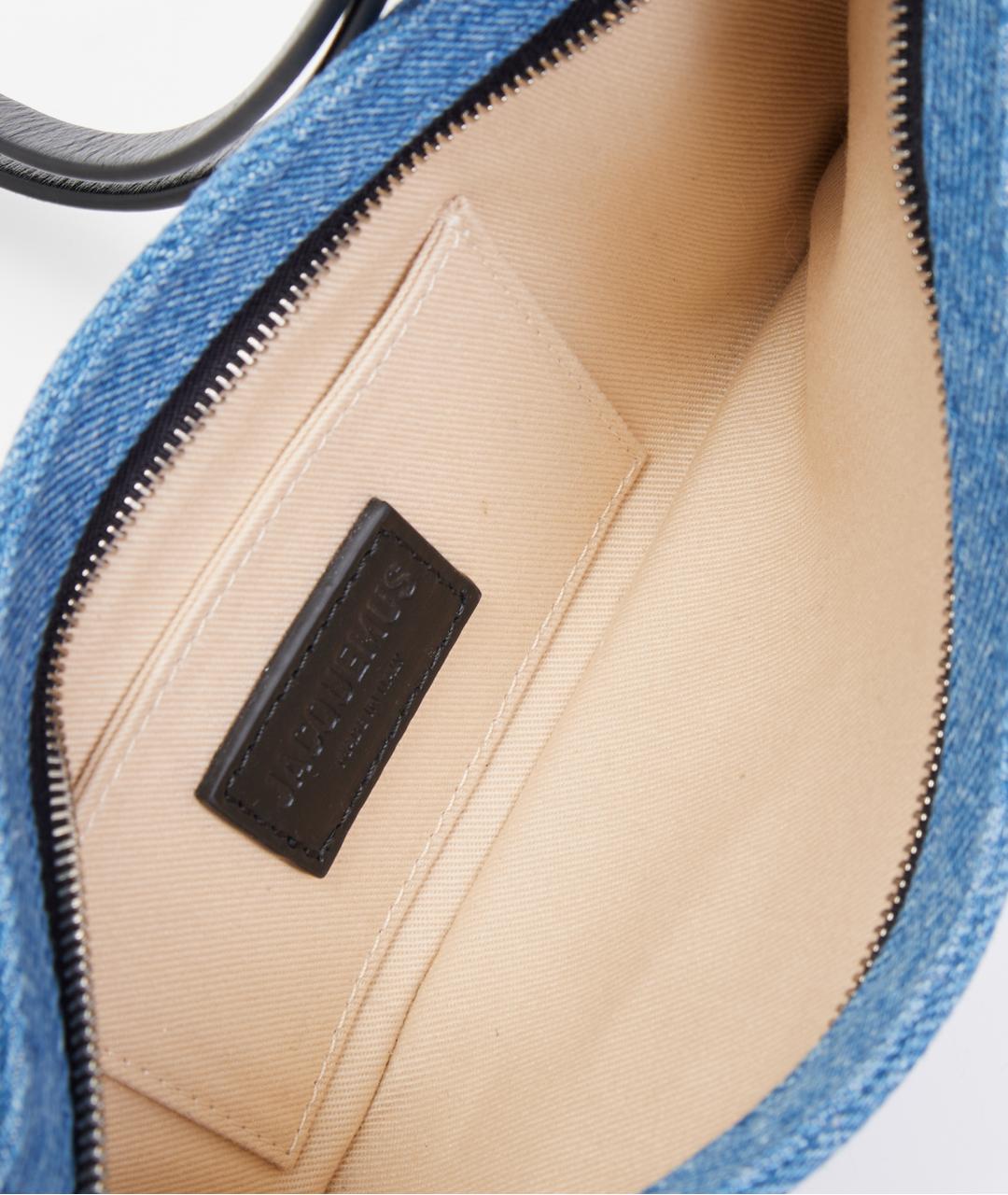 JACQUEMUS Голубая деним сумка через плечо, фото 6