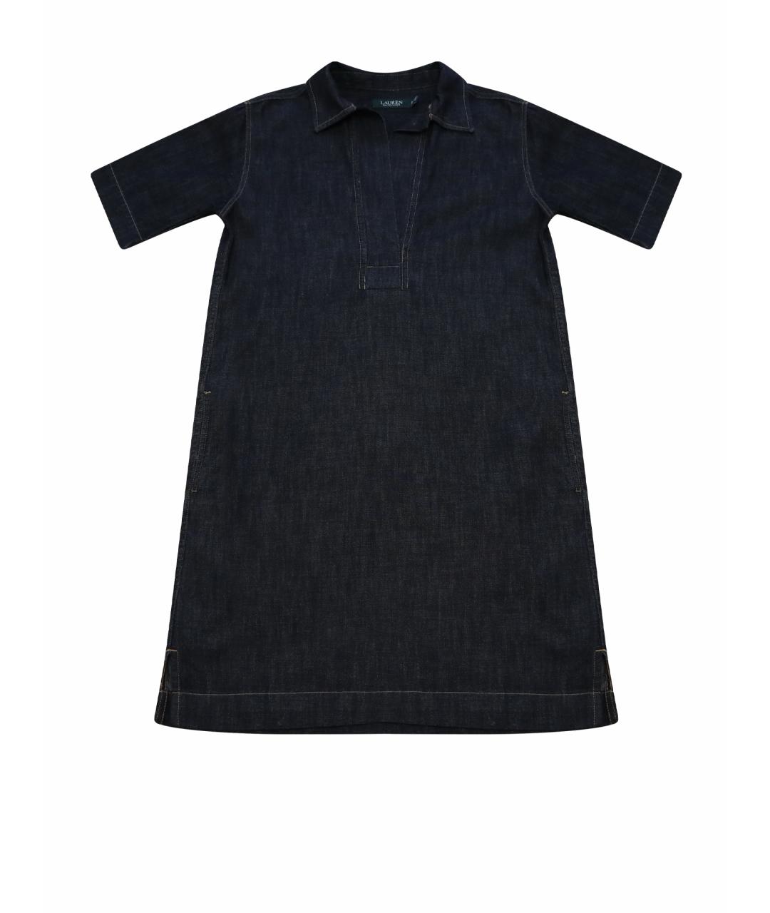 RALPH LAUREN Темно-синее хлопковое повседневное платье, фото 1