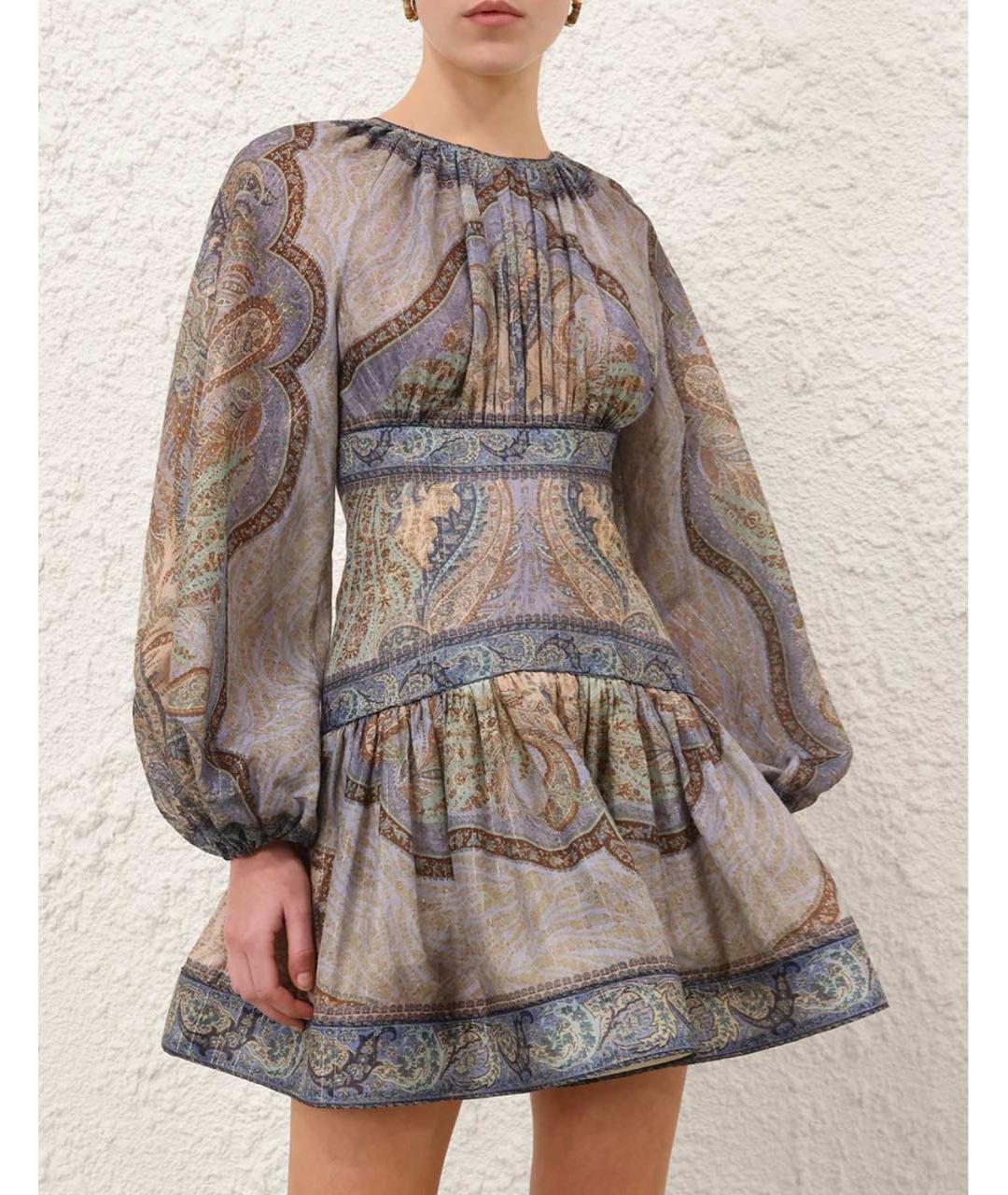 ZIMMERMANN Фиолетовое хлопковое коктейльное платье, фото 4