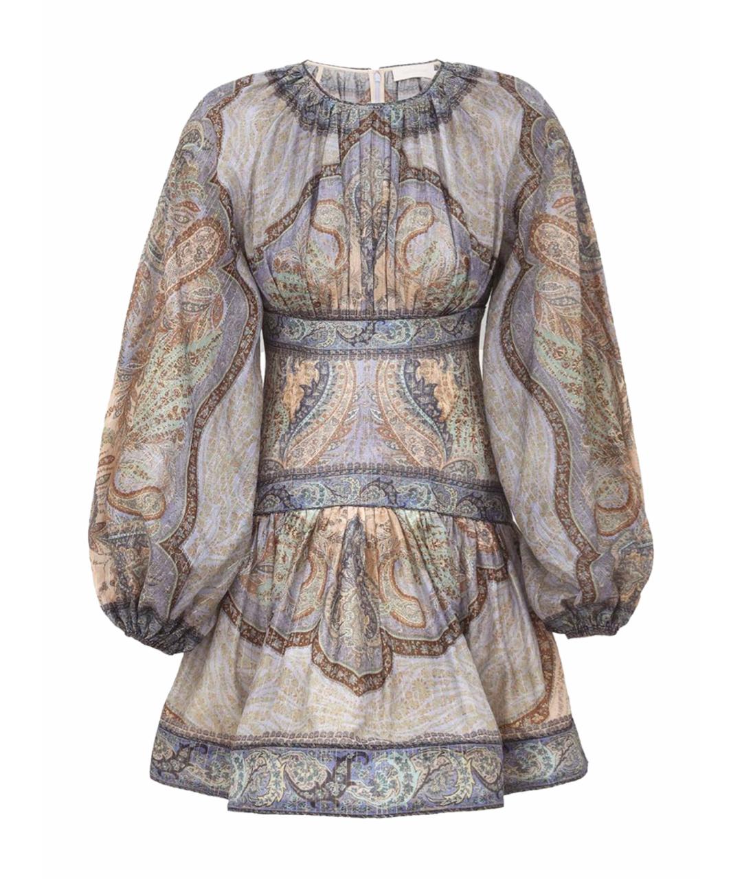 ZIMMERMANN Фиолетовое хлопковое коктейльное платье, фото 1