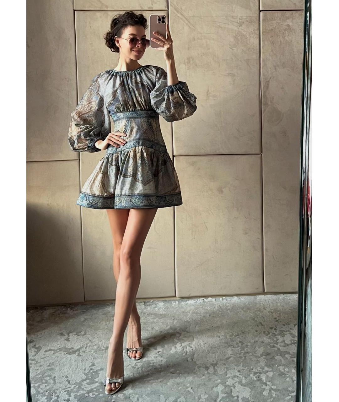 ZIMMERMANN Фиолетовое хлопковое коктейльное платье, фото 2