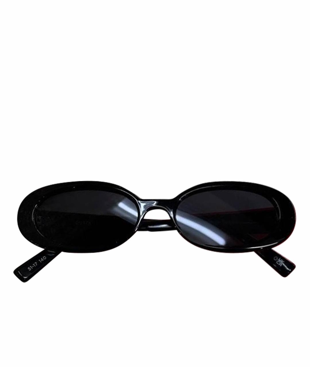 LE SPECS Черные металлические солнцезащитные очки, фото 1