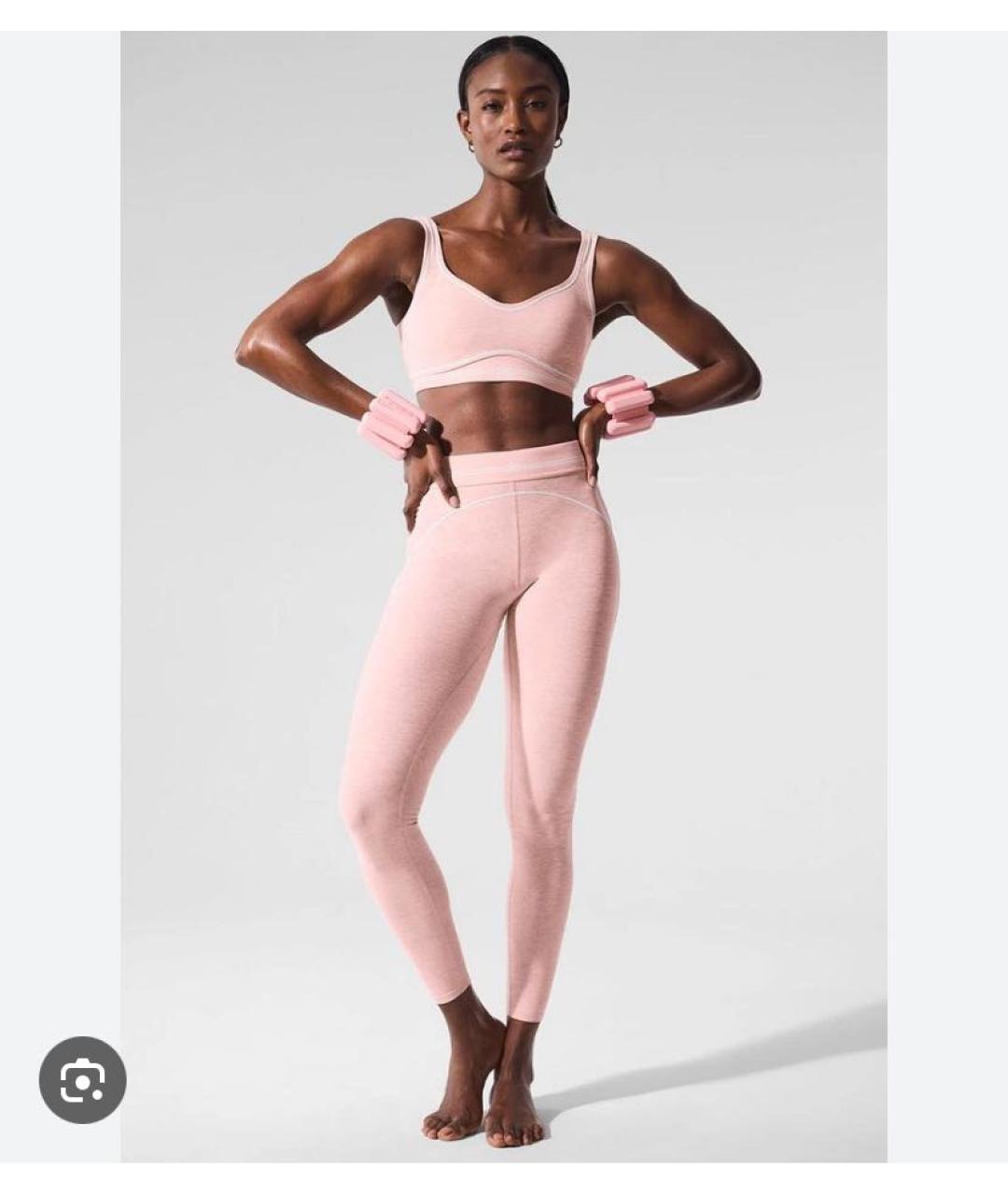 ALO YOGA Розовые хлопковые спортивные брюки и шорты, фото 5