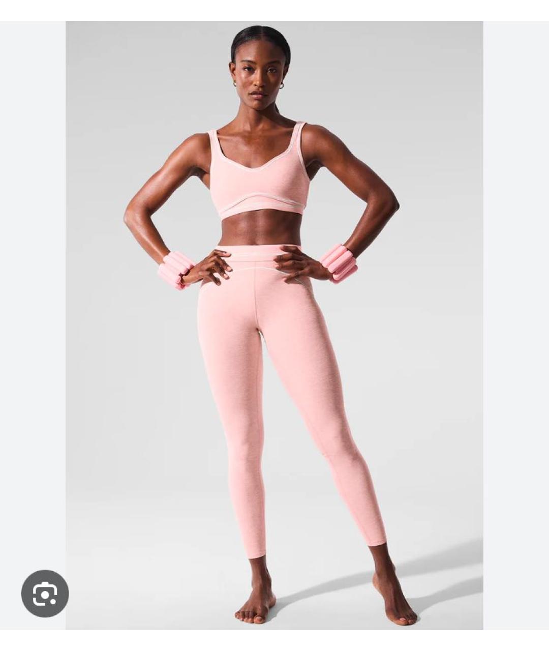 ALO YOGA Розовые хлопковые спортивные брюки и шорты, фото 3