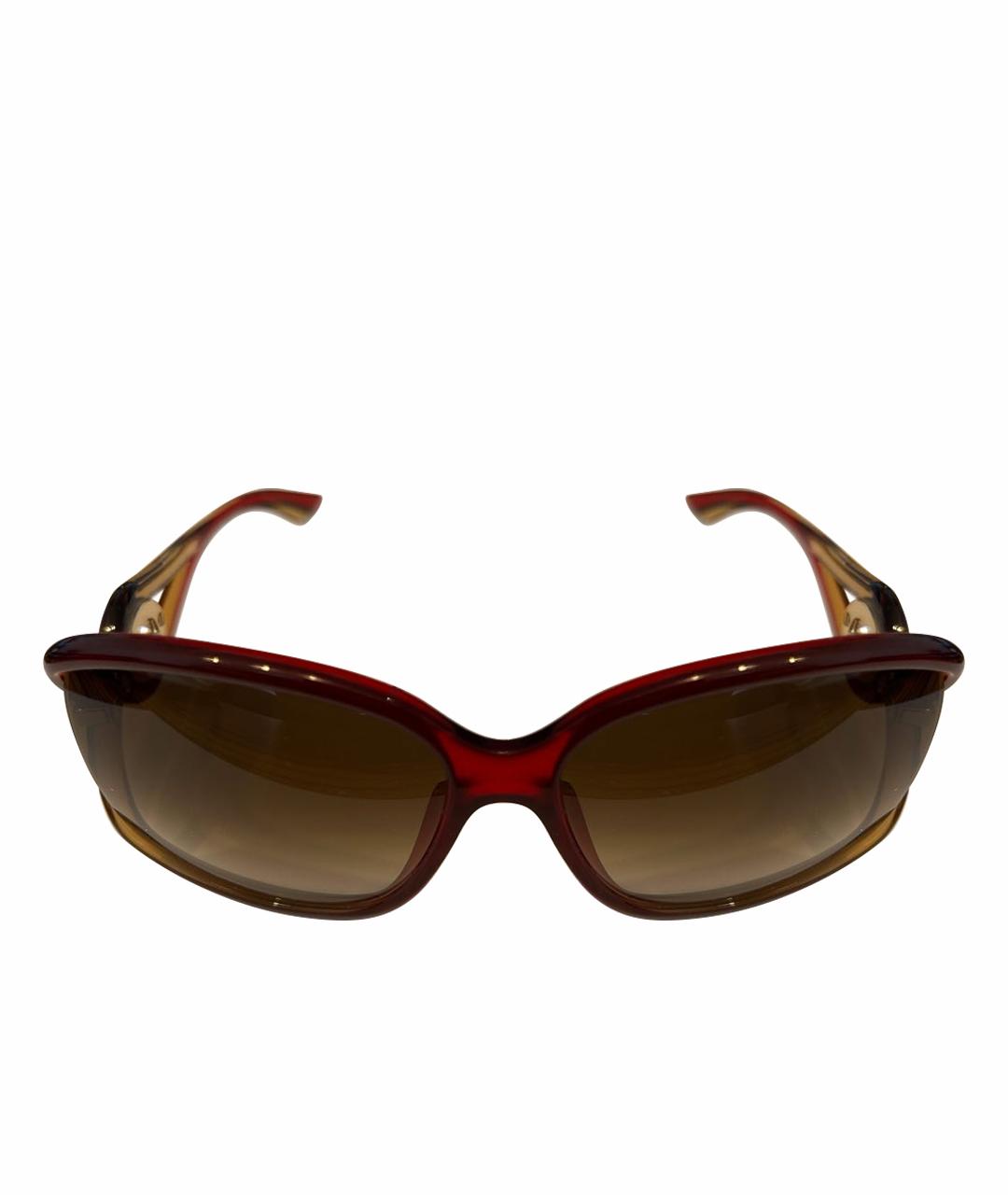 CHRISTIAN DIOR Бордовые пластиковые солнцезащитные очки, фото 1