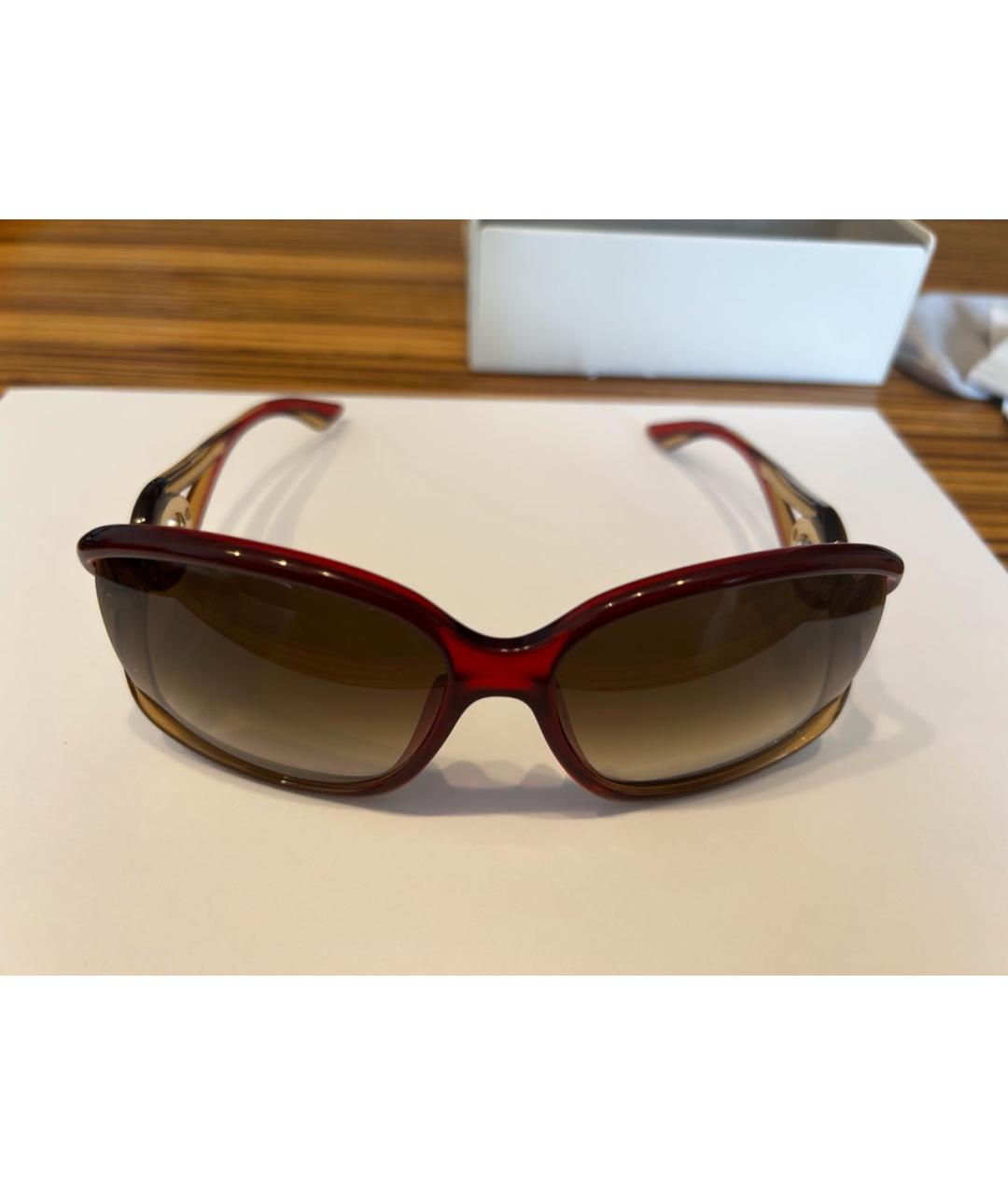 CHRISTIAN DIOR Бордовые пластиковые солнцезащитные очки, фото 9