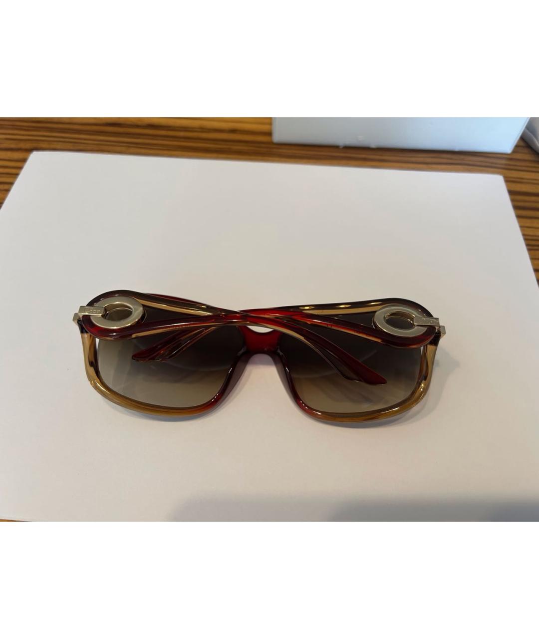 CHRISTIAN DIOR Бордовые пластиковые солнцезащитные очки, фото 5