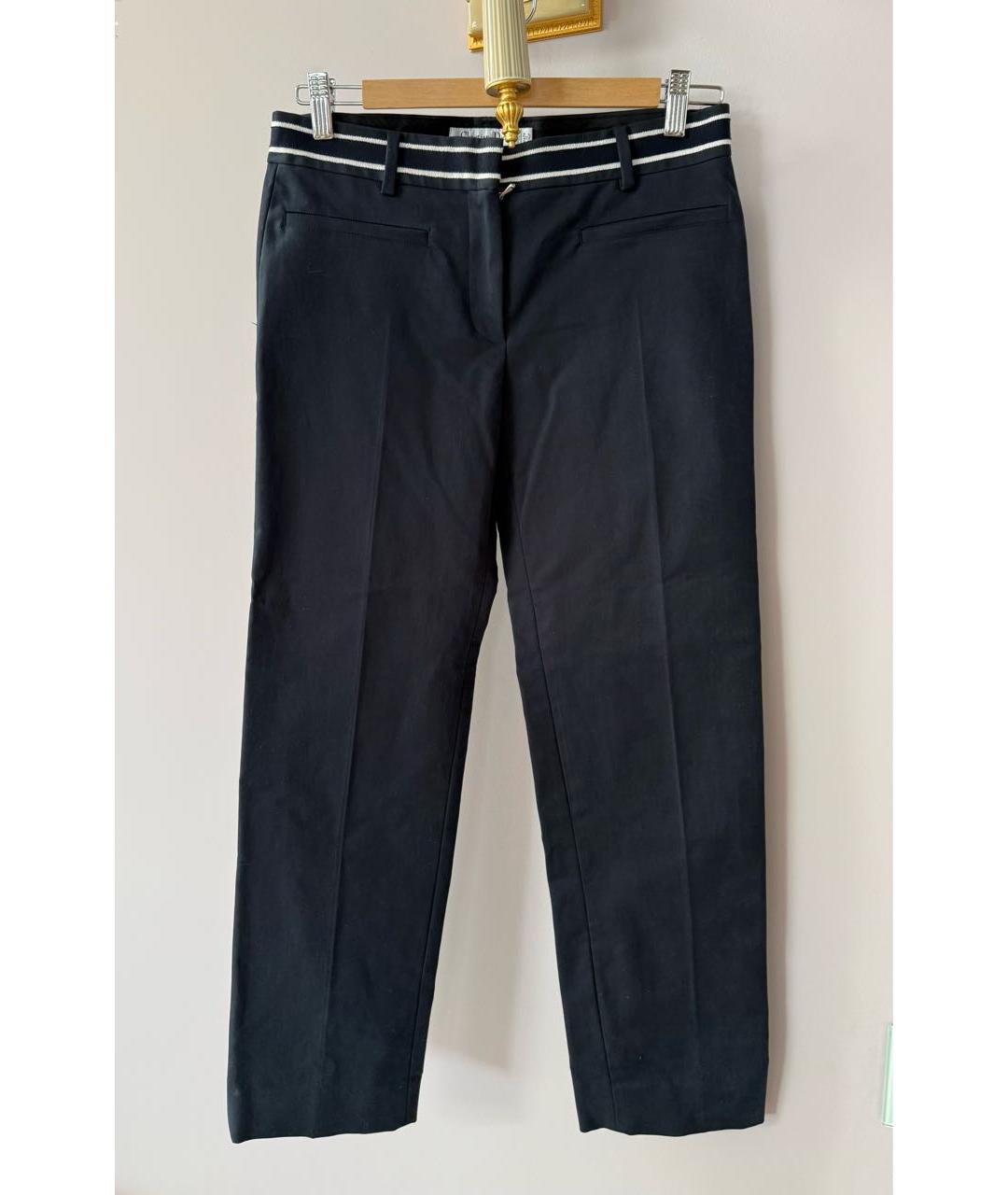 DIOR BEAUTY Темно-синие хлопко-эластановые прямые брюки, фото 8