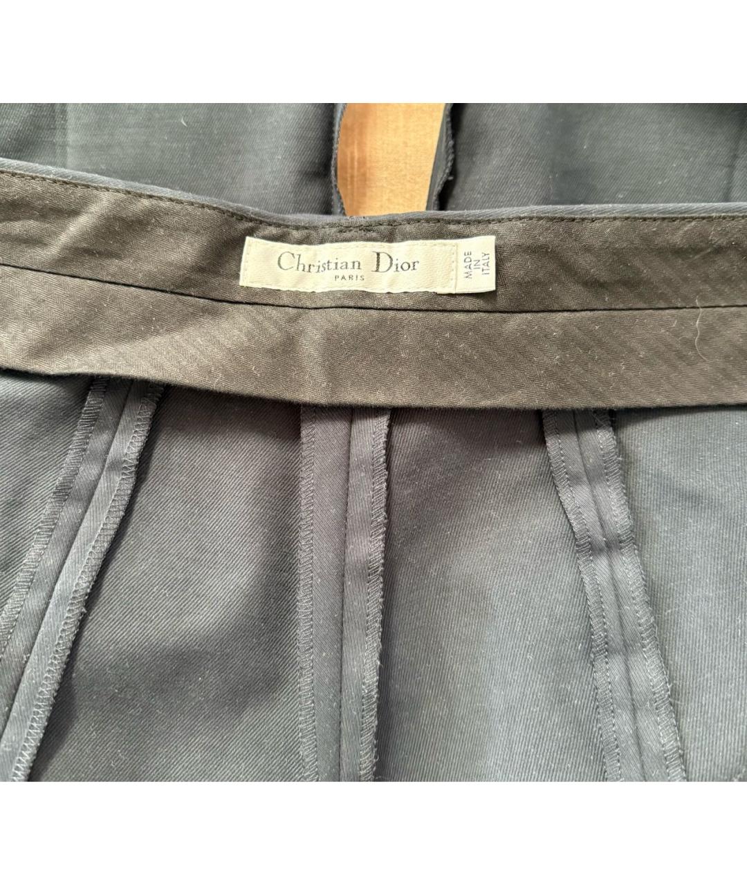 DIOR BEAUTY Темно-синие хлопко-эластановые прямые брюки, фото 7