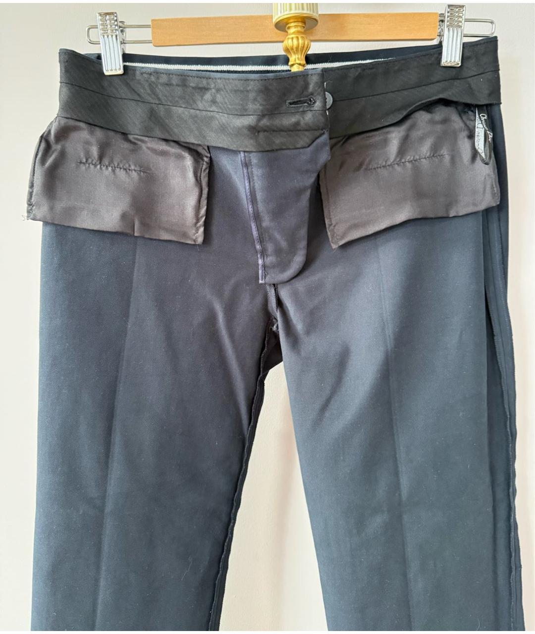 DIOR BEAUTY Темно-синие хлопко-эластановые прямые брюки, фото 3