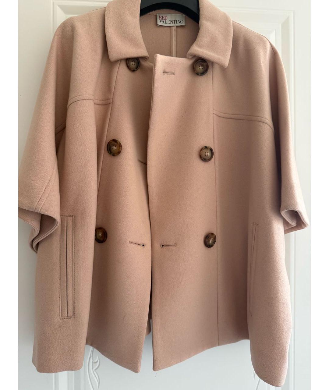 RED VALENTINO Бежевое шерстяное пальто, фото 6