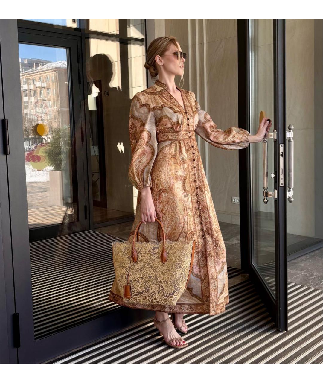 ERMANNO SCERVINO Бежевая пелетеная сумка тоут, фото 8