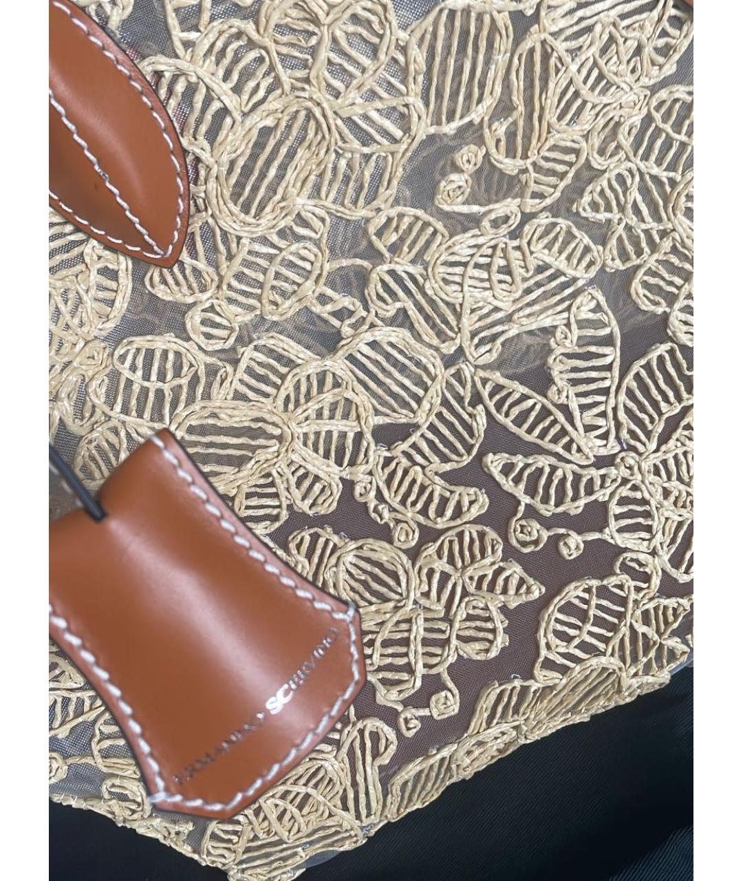 ERMANNO SCERVINO Бежевая пелетеная сумка тоут, фото 7