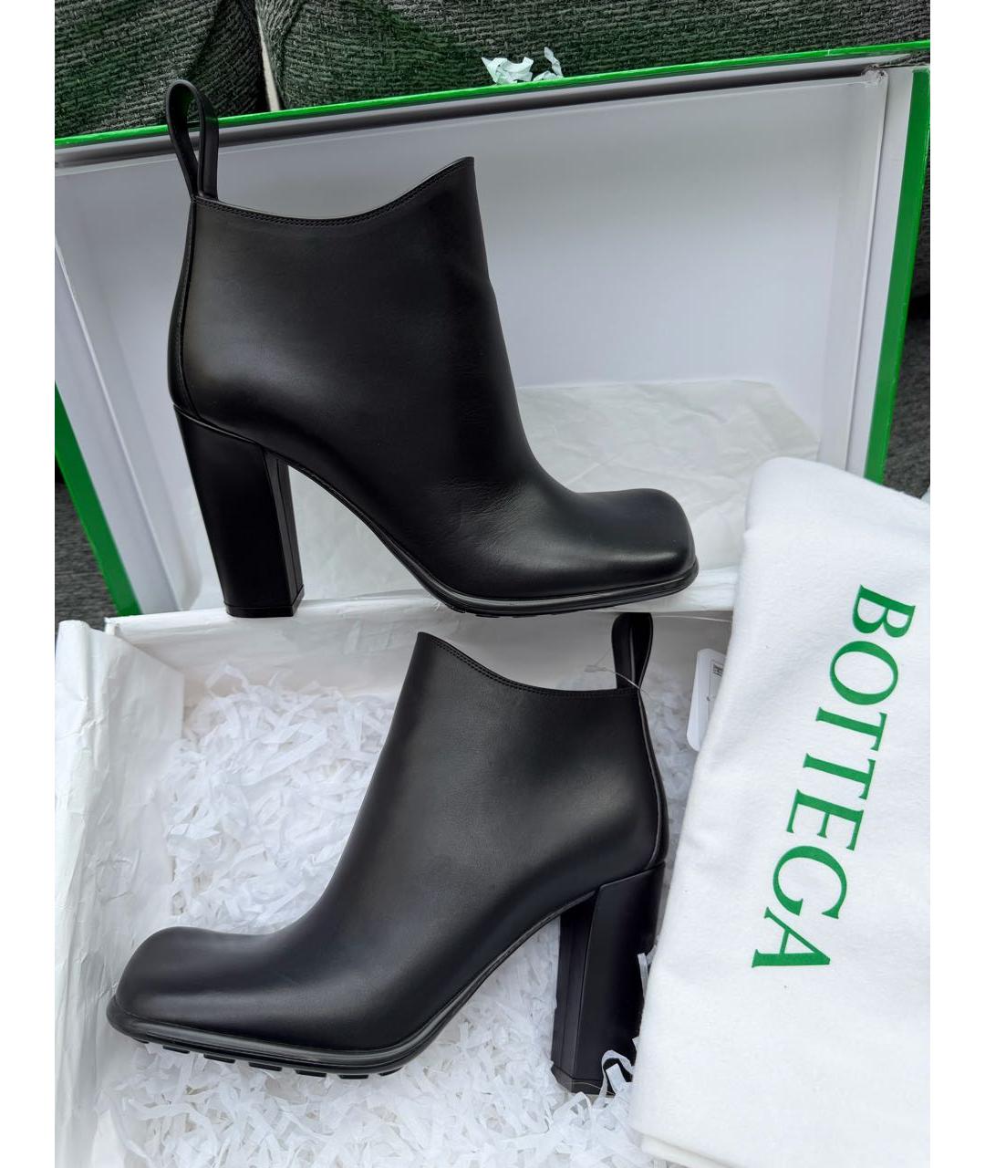BOTTEGA VENETA Черные кожаные ботильоны, фото 2