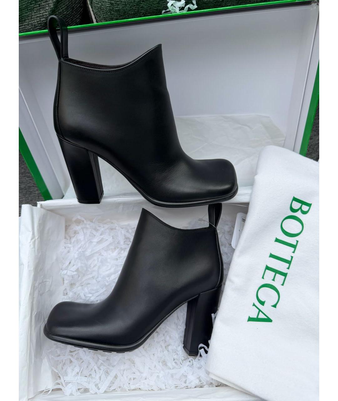 BOTTEGA VENETA Черные кожаные ботильоны, фото 7