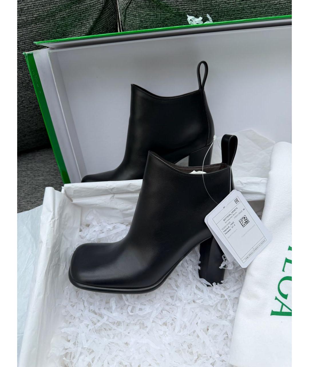 BOTTEGA VENETA Черные кожаные ботильоны, фото 4