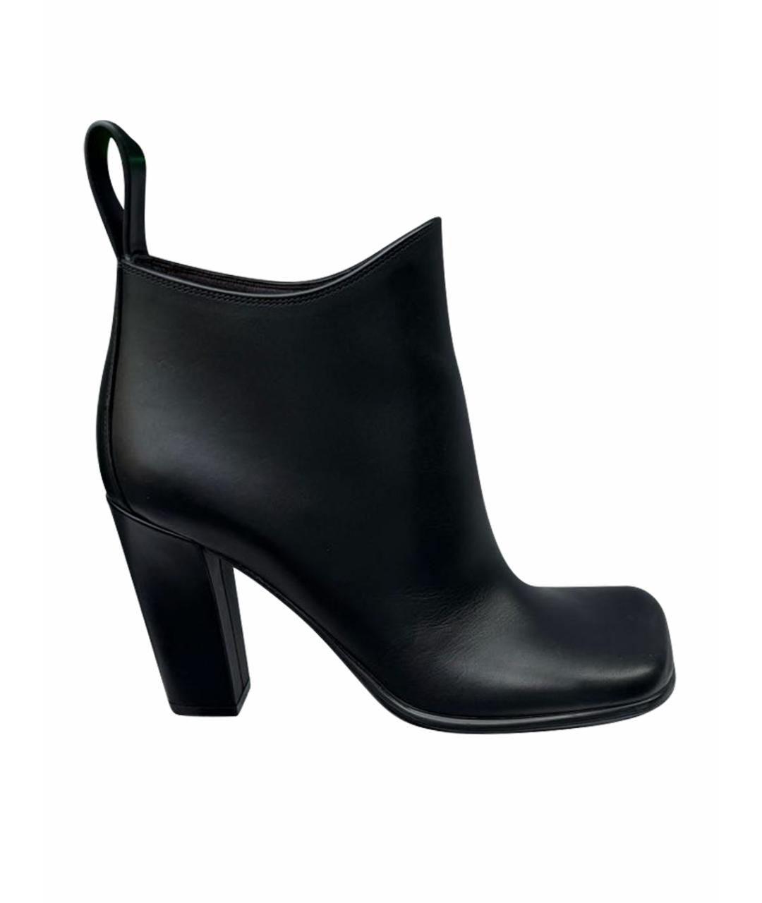 BOTTEGA VENETA Черные кожаные ботильоны, фото 1