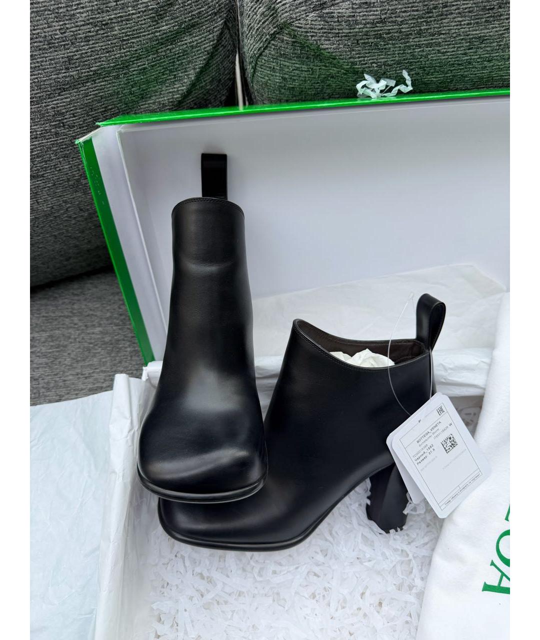 BOTTEGA VENETA Черные кожаные ботильоны, фото 5