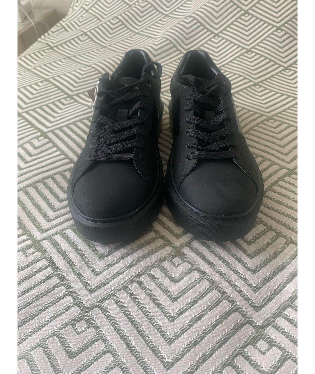 KARL LAGERFELD Черные кожаные низкие кроссовки / кеды, фото 2