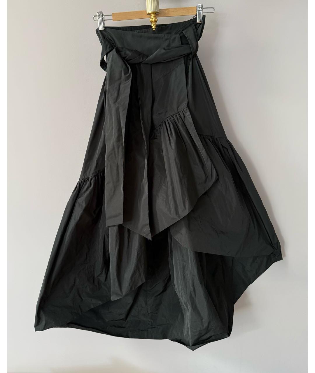 PINKO Черная полиэстеровая юбка макси, фото 7