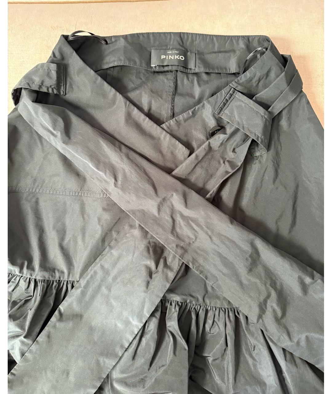 PINKO Черная полиэстеровая юбка макси, фото 6