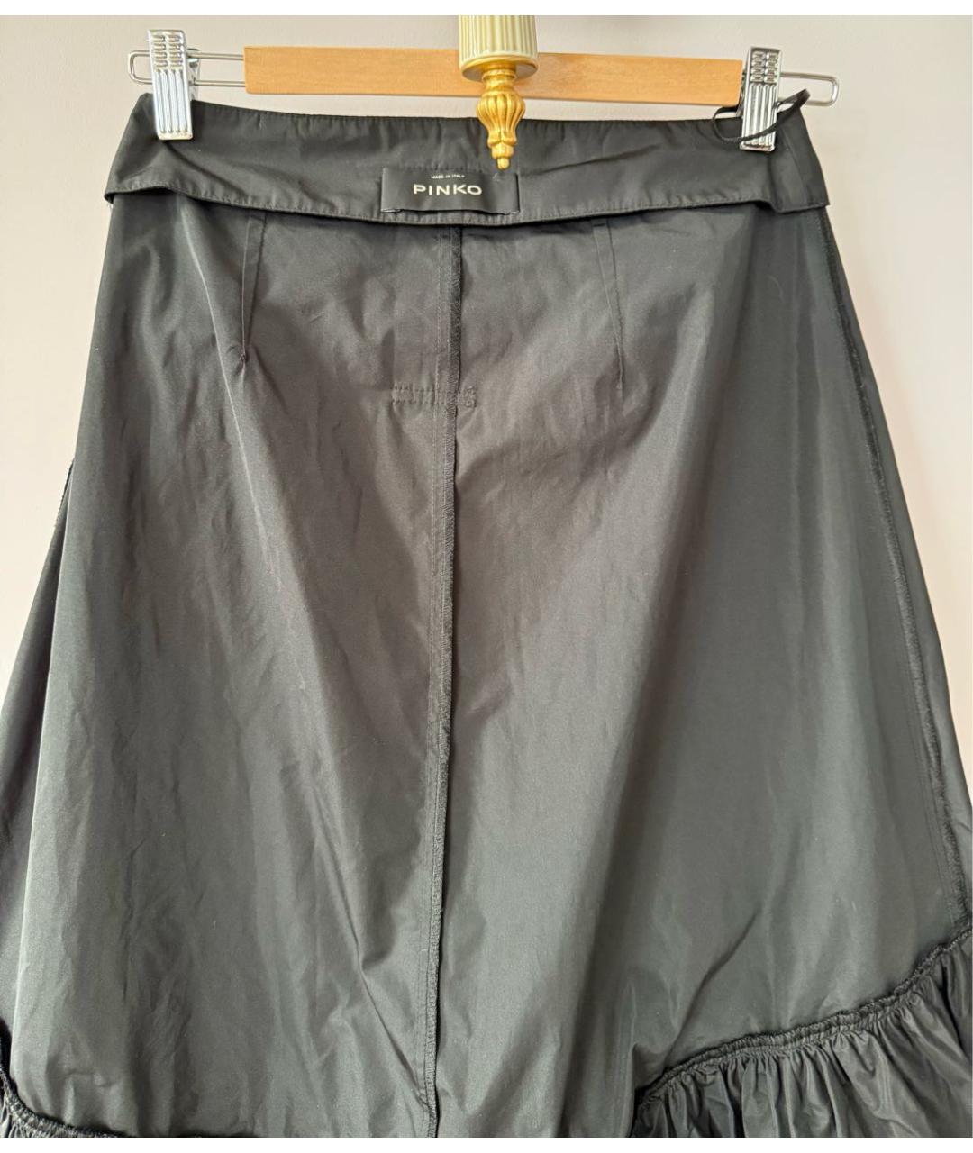 PINKO Черная полиэстеровая юбка макси, фото 3