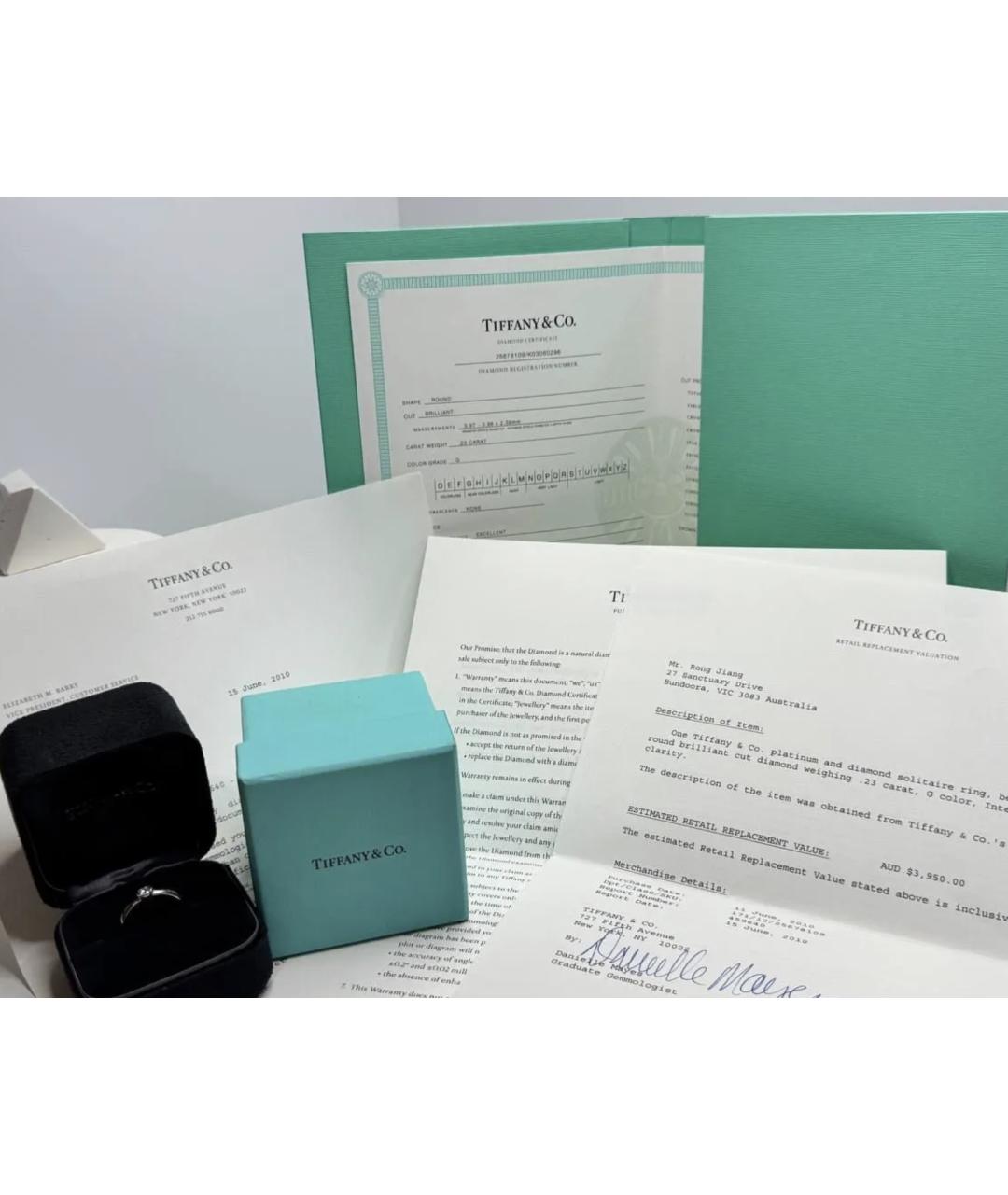 TIFFANY&CO Серебряное платиновое кольцо, фото 6