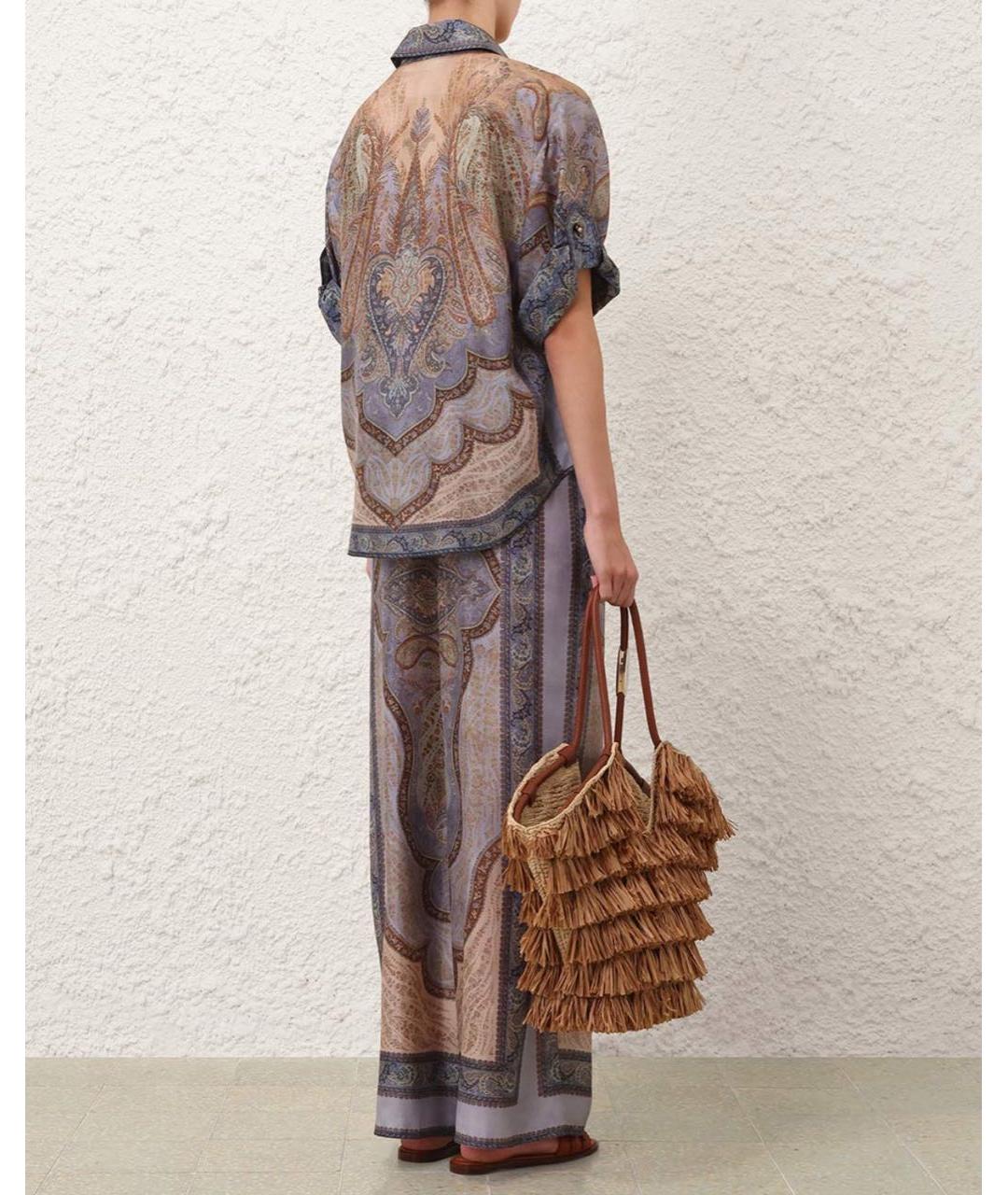 ZIMMERMANN Фиолетовый шелковый костюм с брюками, фото 5