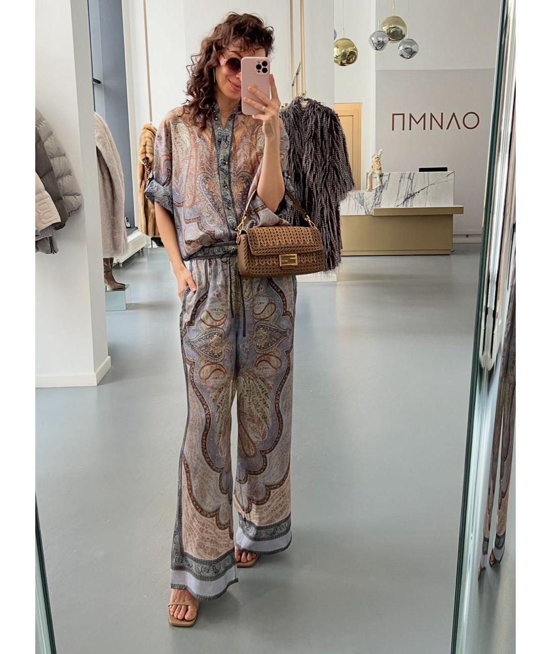 ZIMMERMANN Фиолетовый шелковый костюм с брюками, фото 7