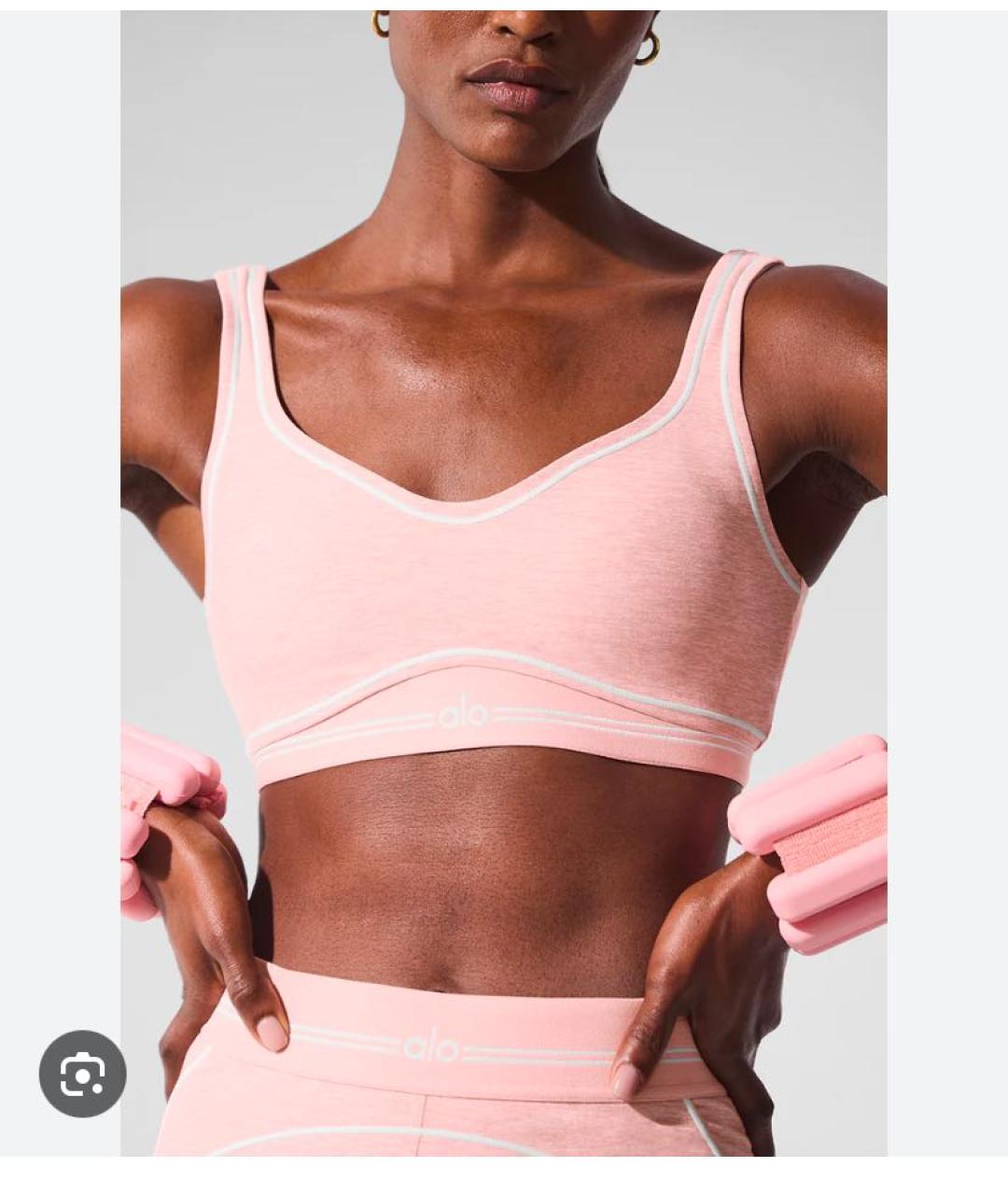 ALO YOGA Розовый хлопковый спортивные костюмы, фото 2