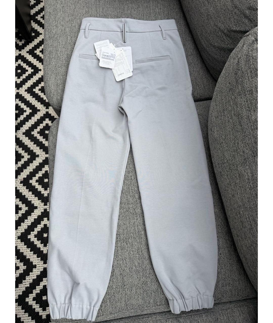 BRUNELLO CUCINELLI Серые брюки широкие, фото 4