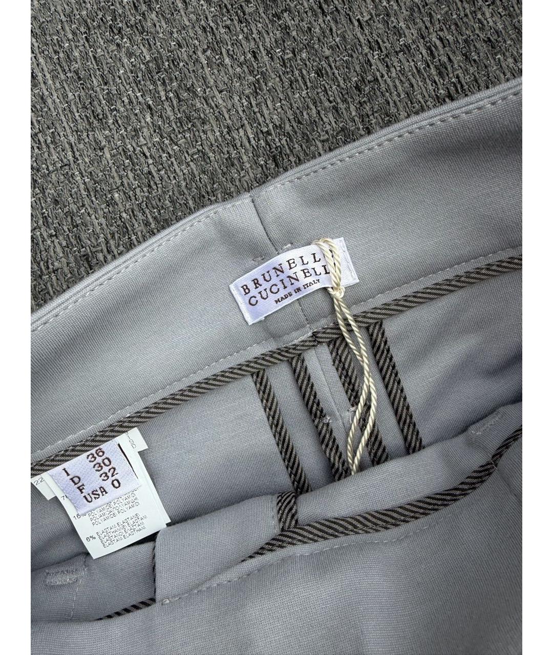 BRUNELLO CUCINELLI Серые брюки широкие, фото 2