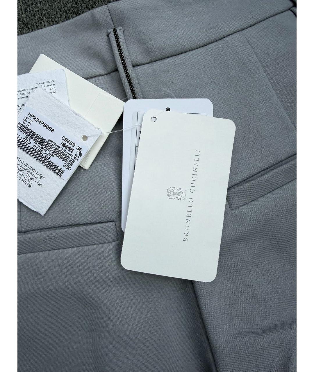BRUNELLO CUCINELLI Серые брюки широкие, фото 7