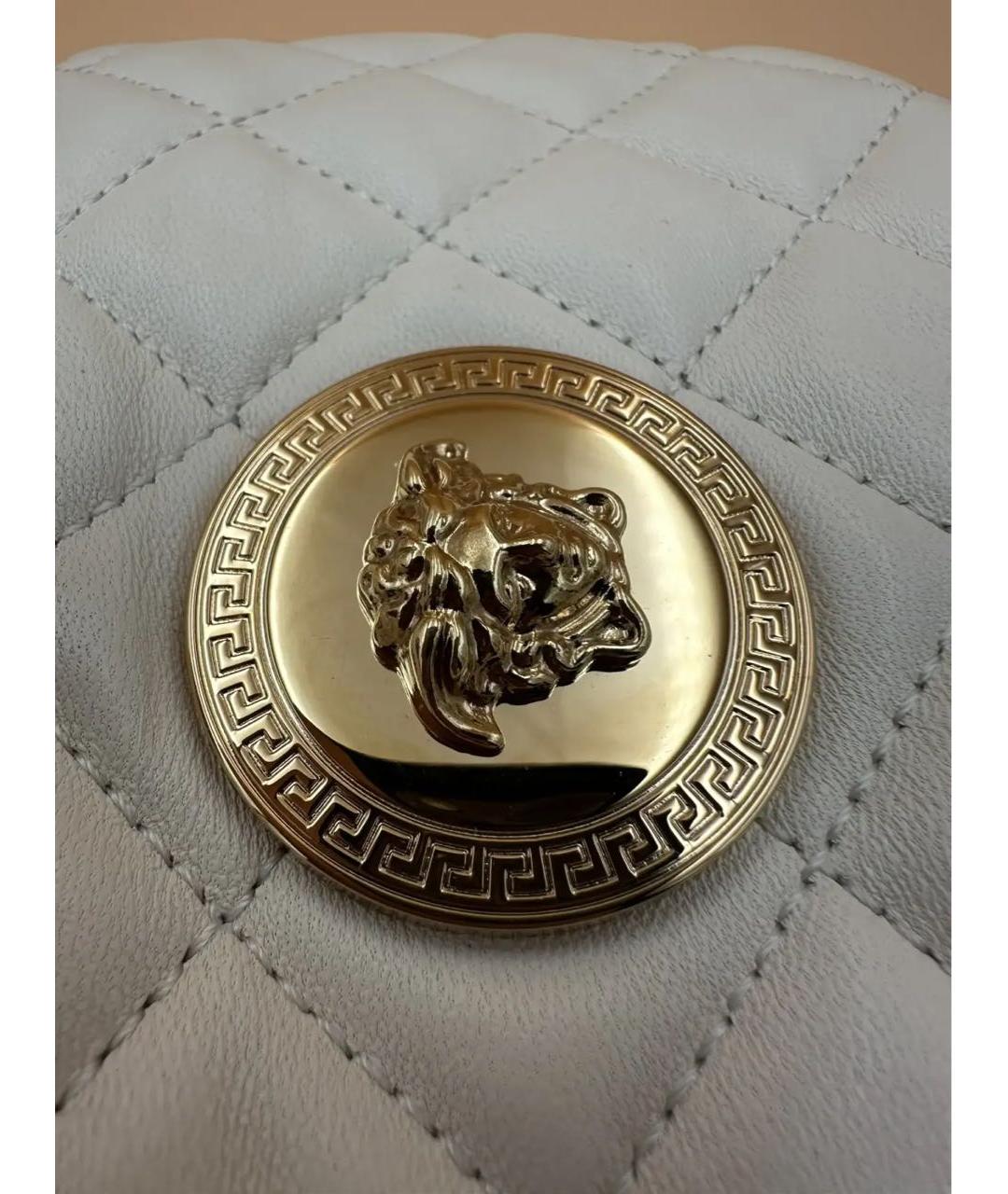 VERSACE Бежевая кожаная поясная сумка, фото 7