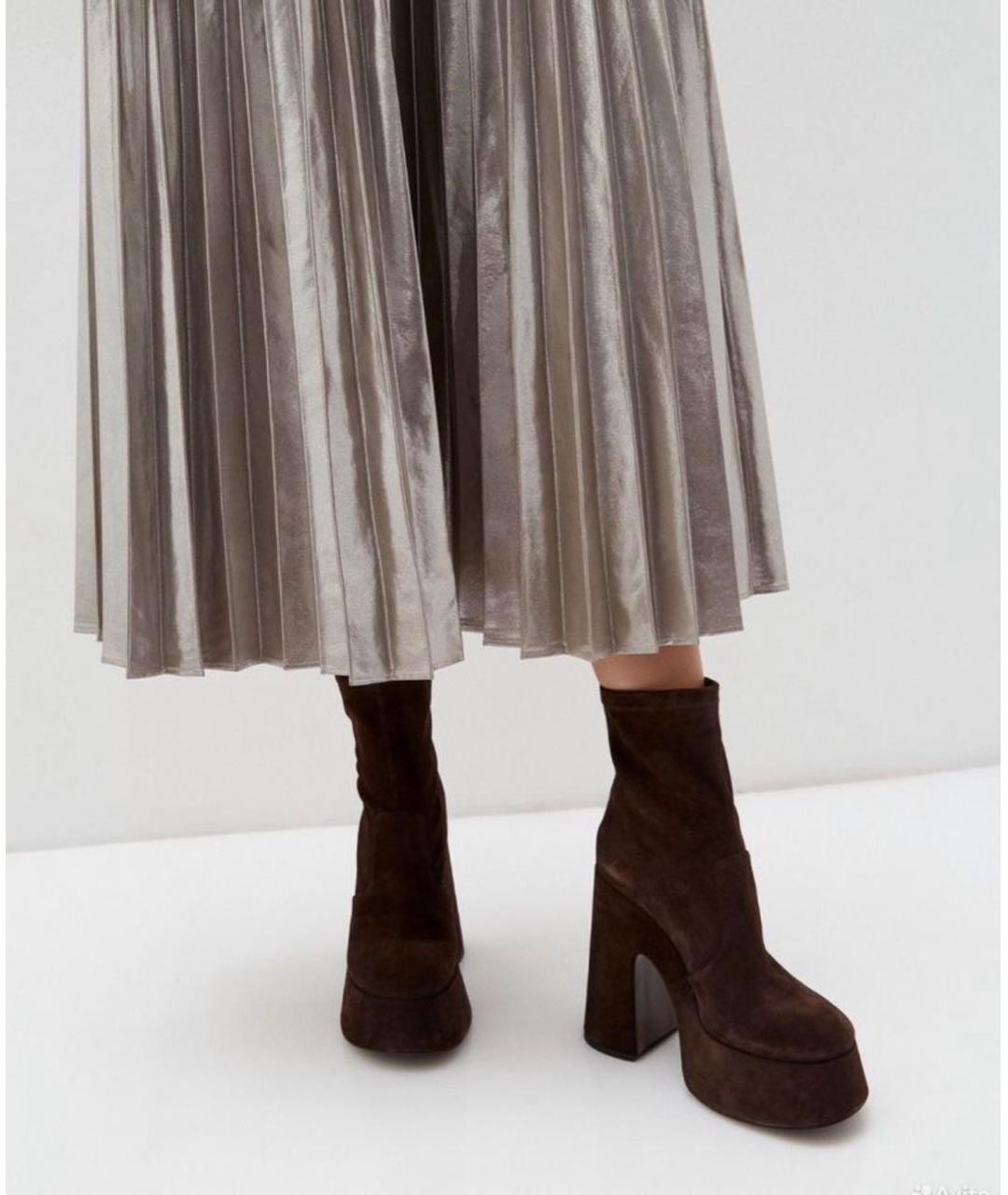 VIC MATIE Коричневые замшевые ботильоны, фото 7