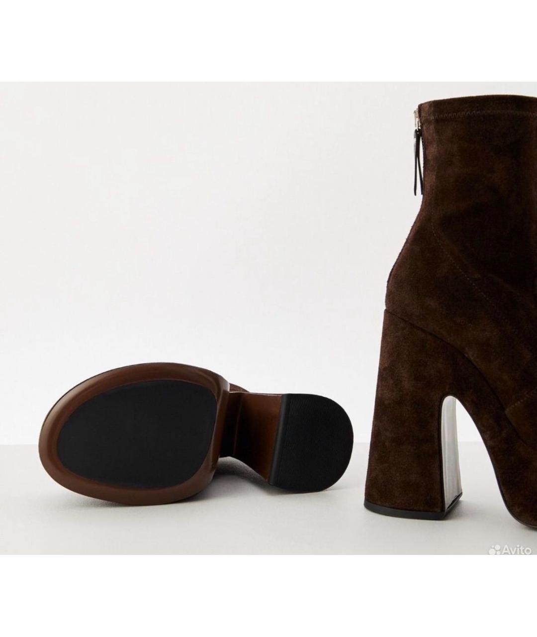 VIC MATIE Коричневые замшевые ботильоны, фото 3