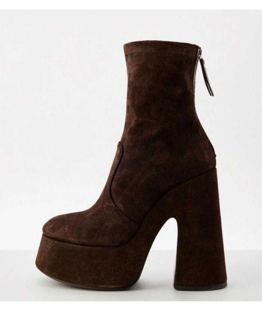 VIC MATIE Коричневые замшевые ботильоны, фото 9