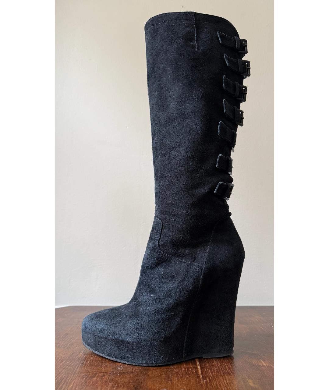 ANN DEMEULEMEESTER Черные замшевые сапоги, фото 3