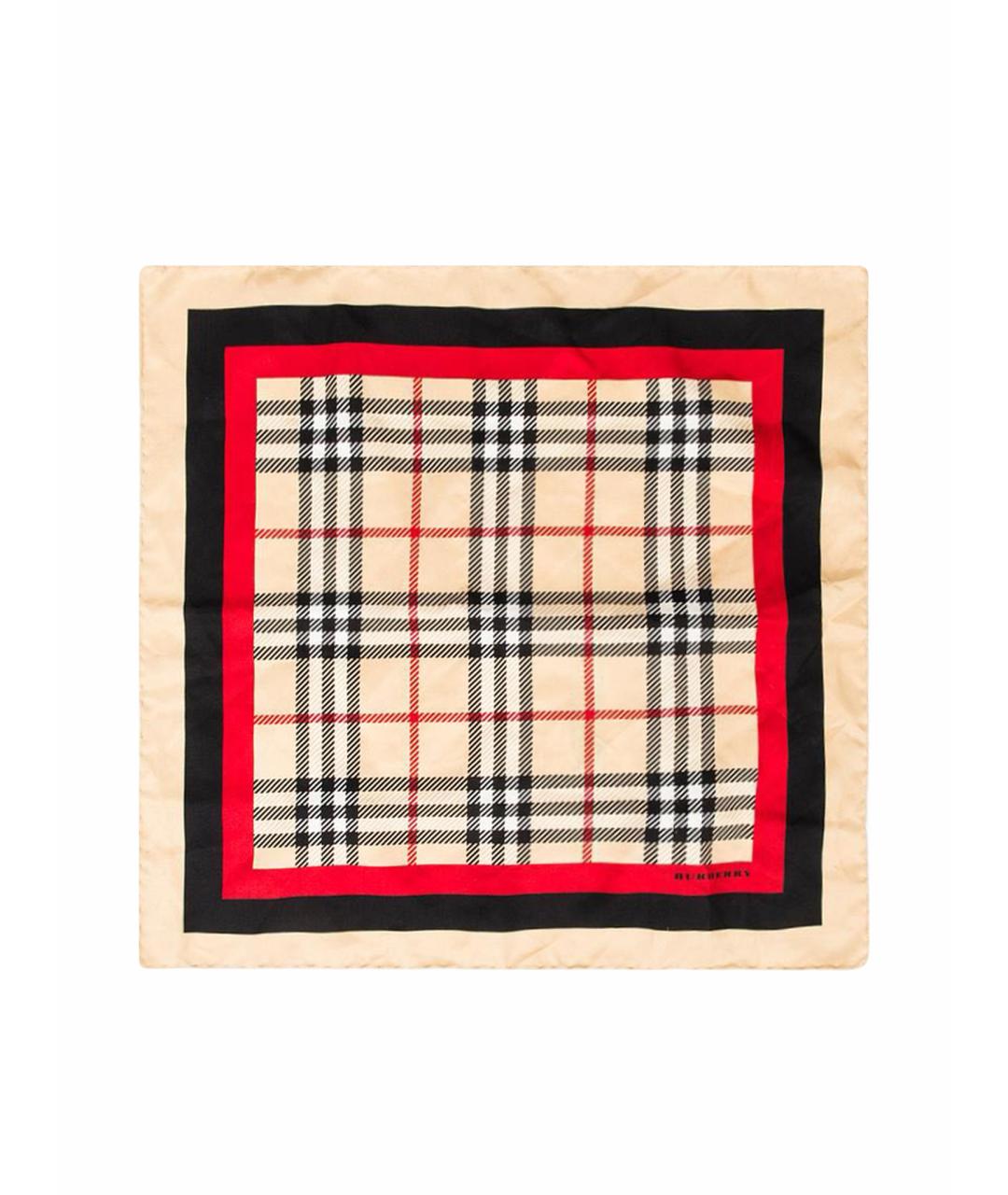 BURBERRY Бежевый шелковый платок, фото 1