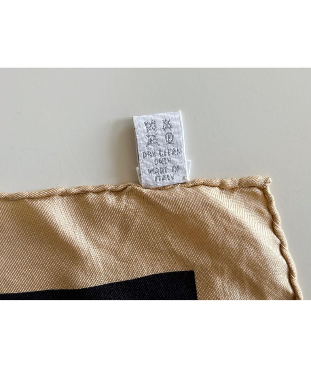 BURBERRY Бежевый шелковый платок, фото 6