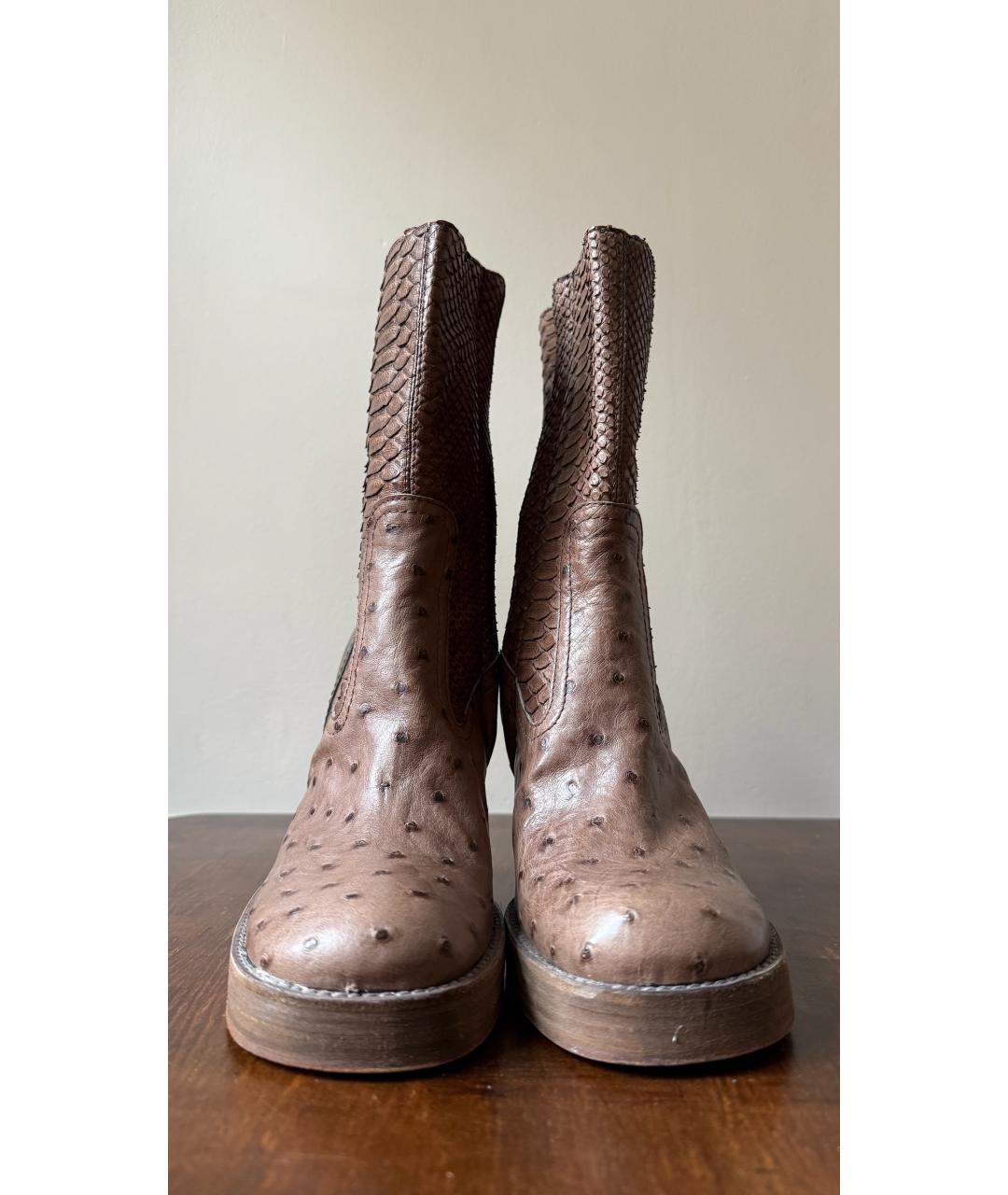 RICK OWENS Коричневые кожаные ботинки, фото 3