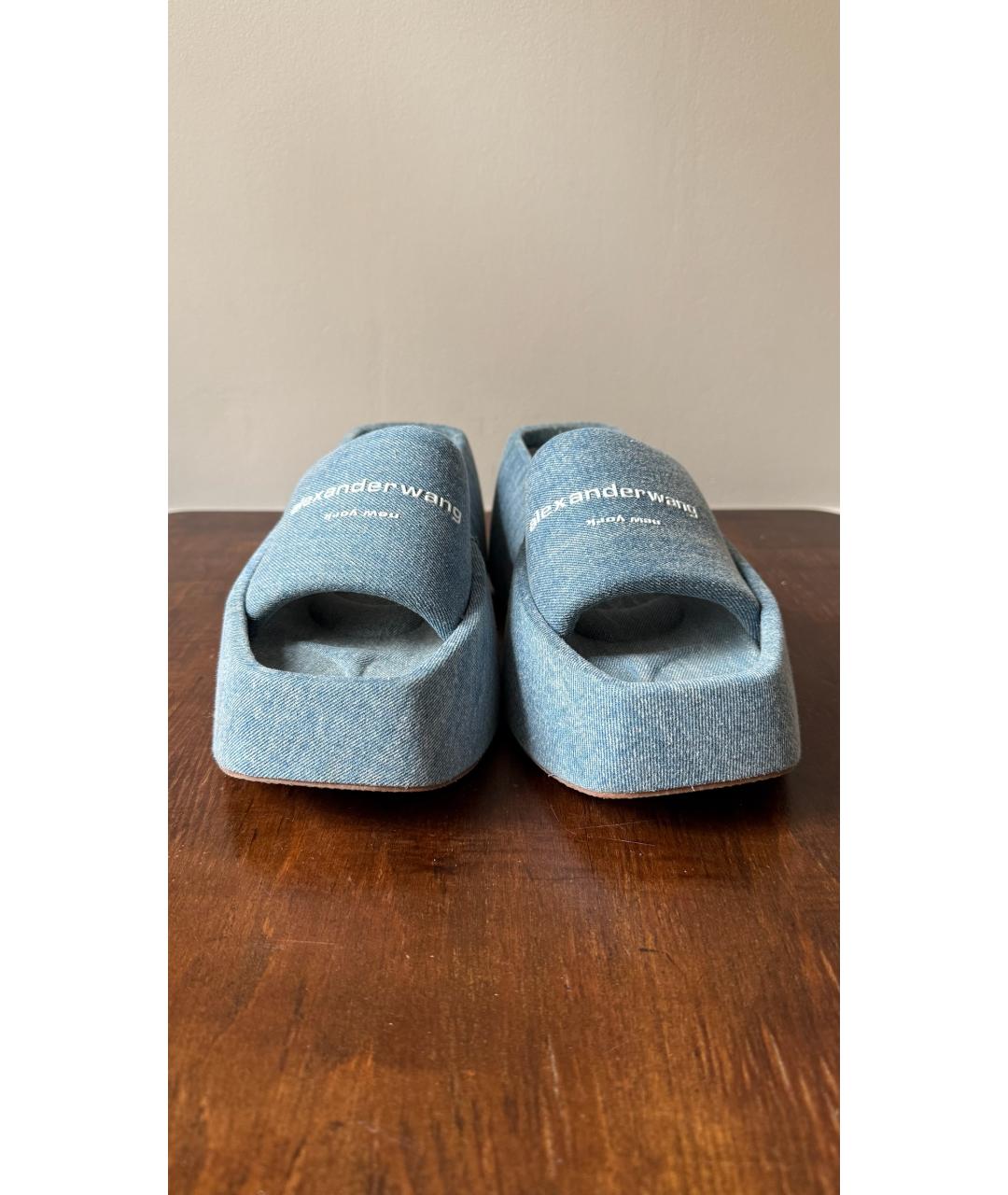 ALEXANDER WANG Голубые шлепанцы, фото 3