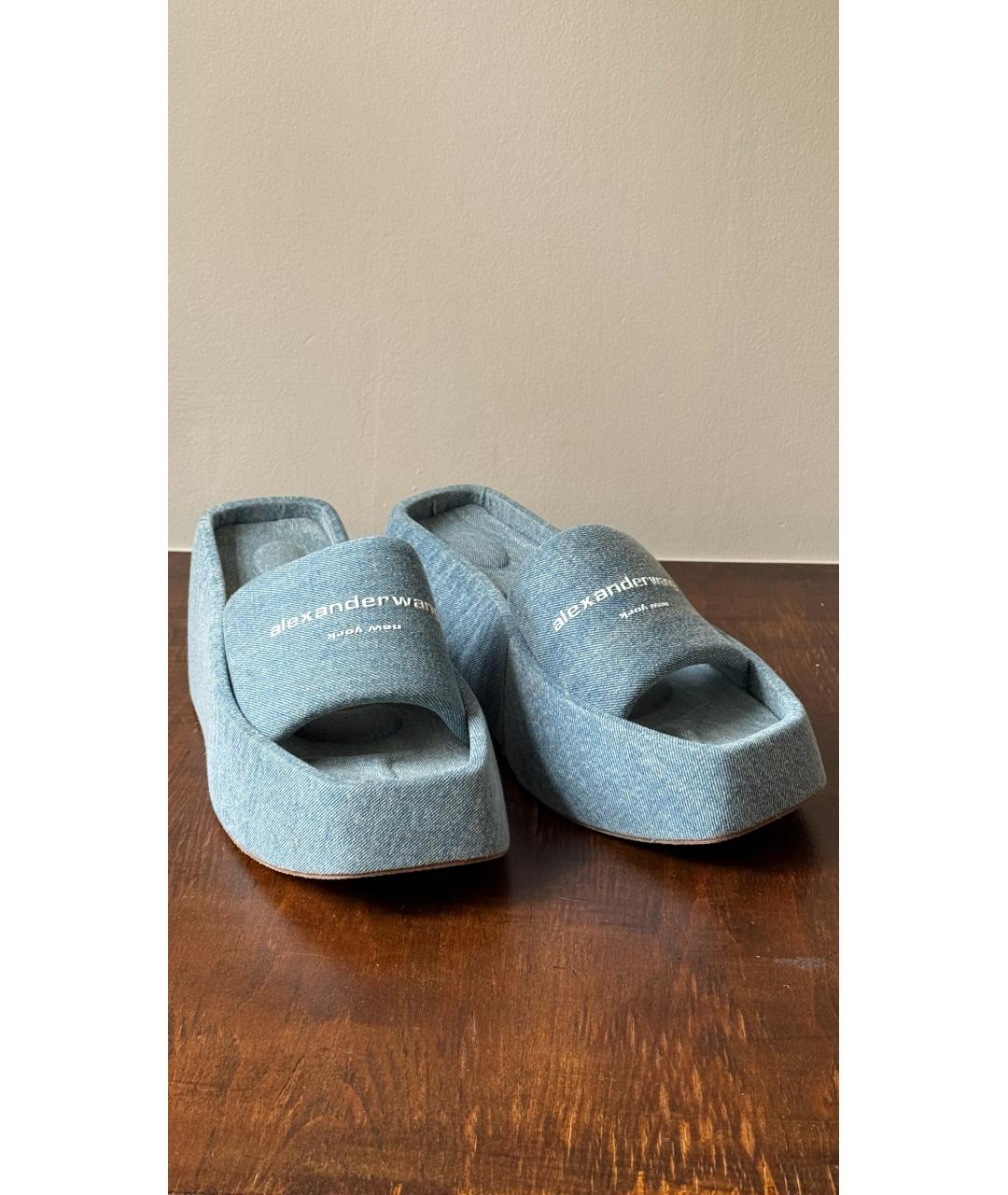 ALEXANDER WANG Голубые шлепанцы, фото 2
