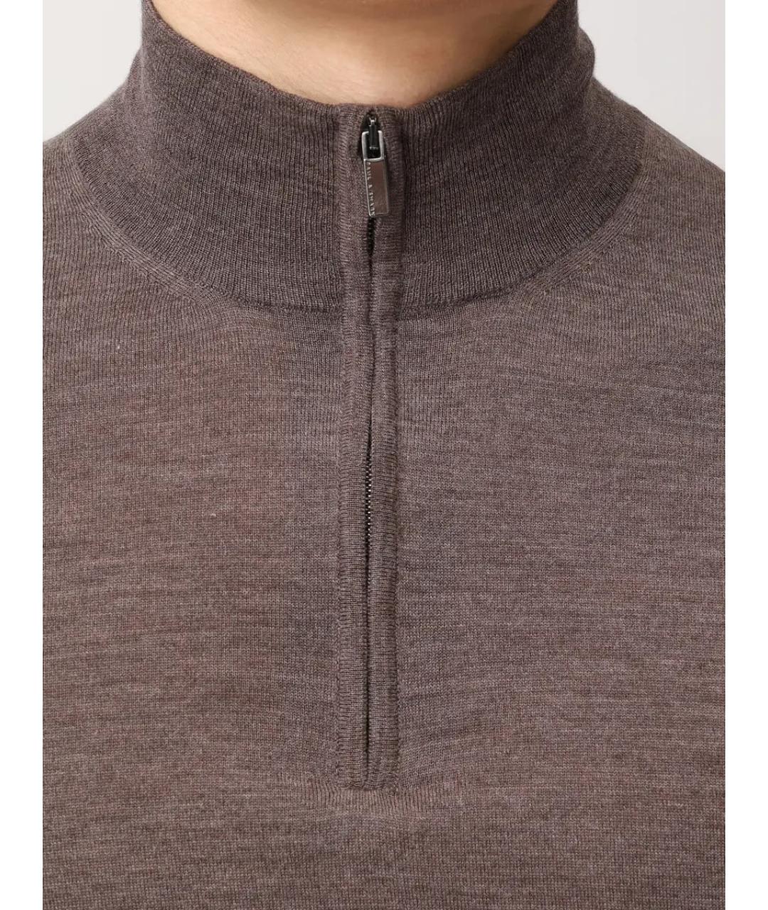 PAUL & SHARK Коричневый шерстяной джемпер / свитер, фото 5