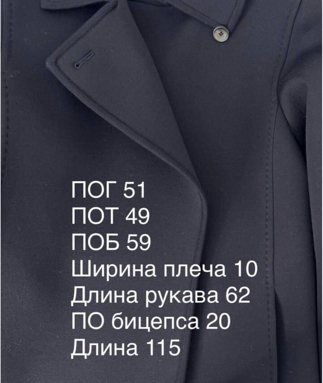 MAX MARA Темно-синее шерстяное пальто, фото 4