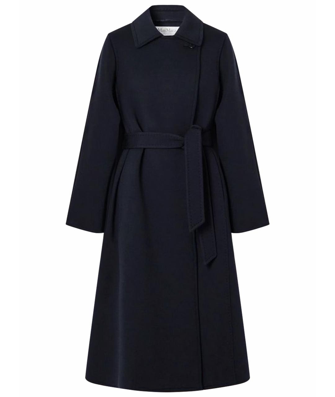 MAX MARA Темно-синее шерстяное пальто, фото 1