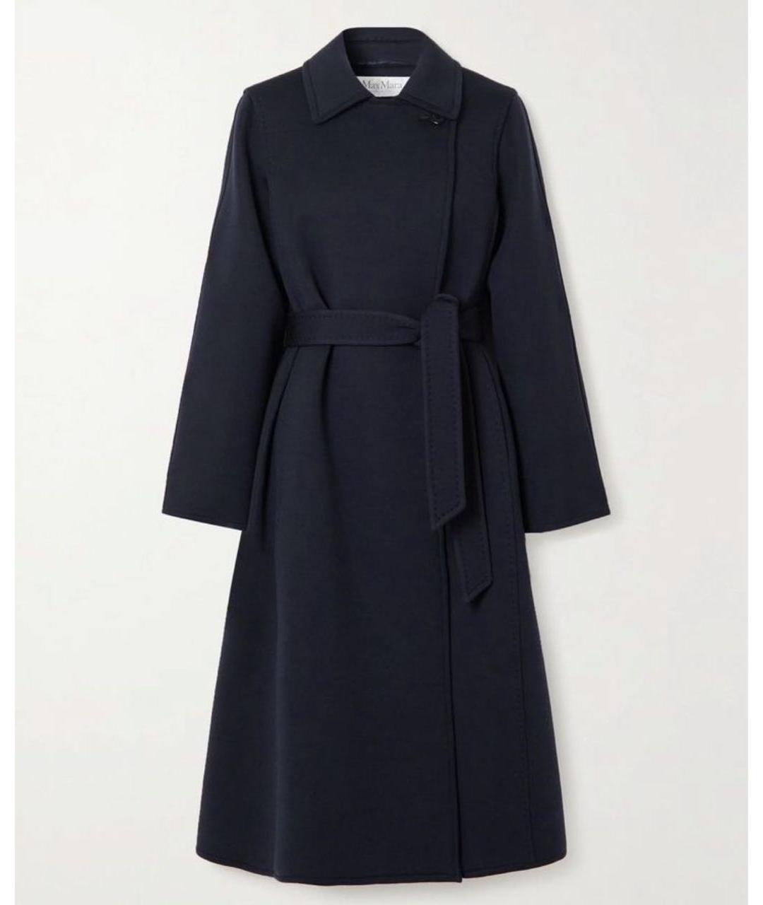 MAX MARA Темно-синее шерстяное пальто, фото 8