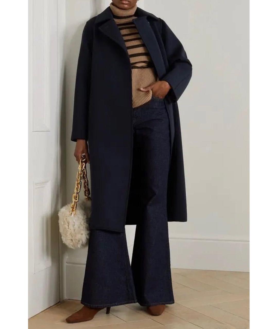 MAX MARA Темно-синее шерстяное пальто, фото 6